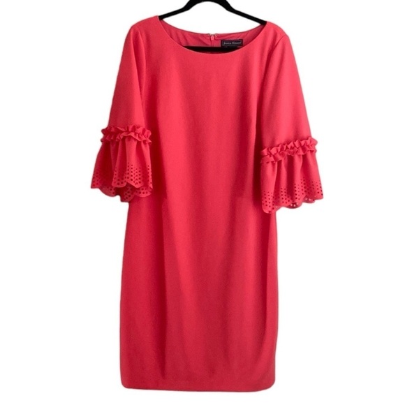 Jessica Howard Pink Orange Ruffle Sleeves Mini Dress size 14 - Picture 1 of 6